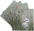 3dRose CST_44349_3 Side View of Bunny Rabbit in Tall Grass with Pink Wildflowers-Ceramic Tile Coasters, Set of 4...