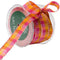 May Arts 1/2-Inch Wide Ribbon, Fuchsia and Orange Check...