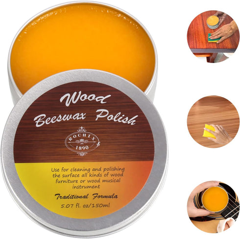 Wood Beeswax Furniture Polish Traditional Beeswax Polish for Wood Furniture, Floors,Wood Doors, Tables, Chairs to Protect & Care,5.07 fl.oz/150ml...