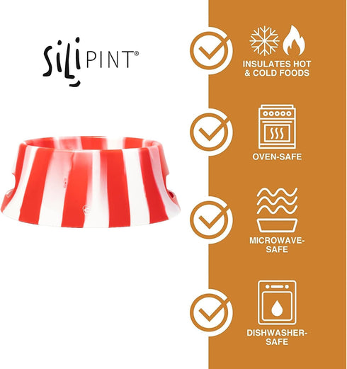 Silipint: Aqua-Fur Silicone Dog Bowl: Peppermint- 18oz Colapsible/Foldable, Lightweight, Feed & Water Dish, Pet Travel...