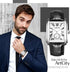 Avaner Men's Square Watches Vintage Leather Analog Quartz Dress Wristwatch with Calendar...