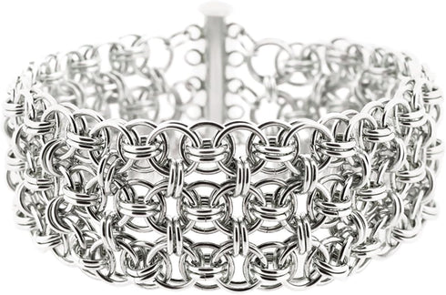 Weave Got Maille Helm Chain Maille Bracelet Kit, Silver Cuff...
