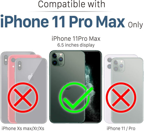 VENA vLove Glitter Clear Case Compatible with Apple iPhone 11 Pro Max (6.5"-inch 2019), Heart Shape (CornerGuard Protection) Dual Layer Slim Hybri...