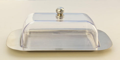 Zoie + Chloe Stainless Steel Butter Dish with Easy to Hold Lid...