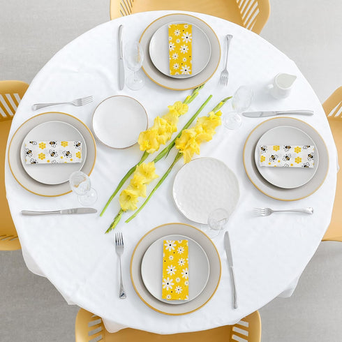 Whaline 6Pcs Summer Cotton Fabric Bundles Bee Daisy Honeycomb Plaid Fat Quarters Bee Theme Quilting Patchwork Squares for DIY Handmade Craft Decor...