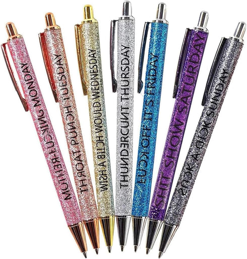 7 Pack Funny Adult Ballpoint Pen Sets,Seven Days of The Week Pens,Novelty Pens for Corworkers,Gag Gifts Office Gifts for Women Men Colleague(7PCS)...