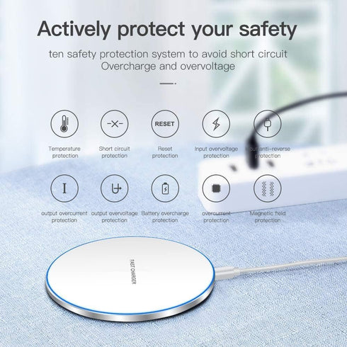 Wireless Charger 10W Fast Wireless Charging Pad Compatible with iPhone 15/15 Plus/15 Pro Max/14/13/SE...