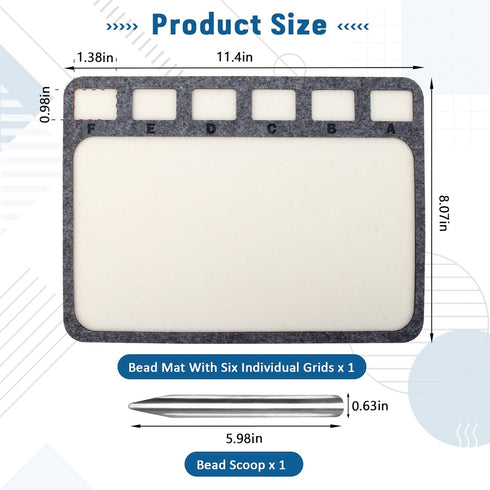 Pletpet 2 PCS Set Bead Mats for Beading, Bead Mat for Jewelry Making with Bead Scoop, Bead Board with Six Individual Grids Beading Trays for Jewel...