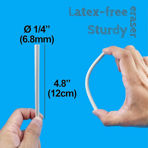 Retractable Click Pocket White Latex-Free Eraser for Pencil Writing, Portable Pen-Style Pencil Erasers, Premium Rubber Stick Eraser with 3 Assorte...