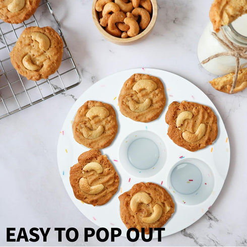 2 Pack Silicone Muffin Pan for Baking, Regular Cupcake Mold for Air Fryer, 7 Cups Round Muffing Molds, Non-Stick Bakeware Durable Baking Molds...
