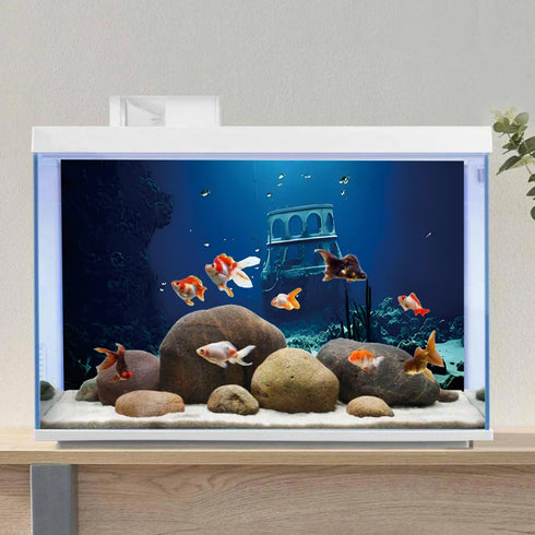 AWERT 30x18 inches Undersea Aquarium Background Ruins Aquarium Background Undersea Shipwreck Fish Tank Background...