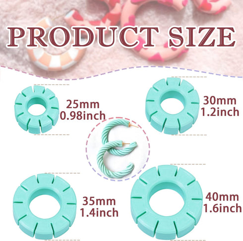 TAINSKY 4 Pcs Polymer Clay Hoop Guide, Polymer Clay Cutters for Polymer Clay Jewelry Making, Plastic Hoop Earring Maker Guide for Polymer Clay Ear...