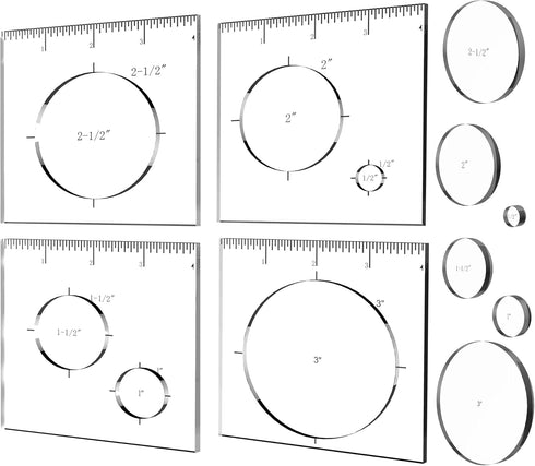 Pack of 4 Circle Inlay Template Set, Router Templates for Woodworking,Router Jig Templates Decorative Templates...