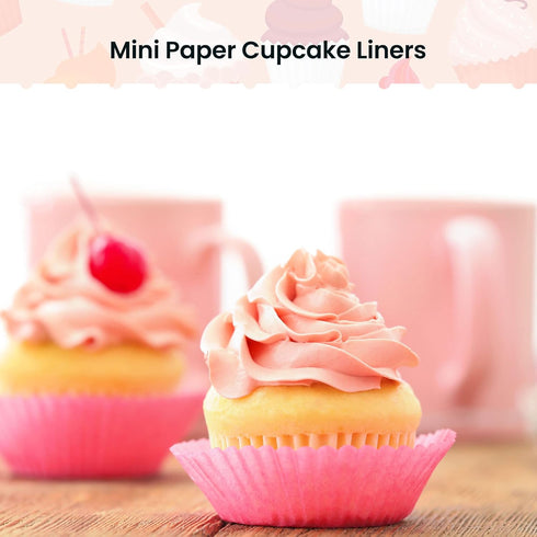 NUOMI 1 Inch Super Mini Cupcake papers Liners Baking Cups 1000 Pack Muffin Lining Wrappers, Pink...