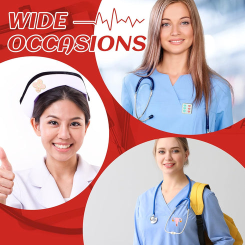 24 Pcs Henoyso Nurse Pins for Badge Medical Pins Nursing Pins for Pinning Ceremony Stethoscope Brooch Pins Nurse Week Gifts...