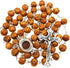 TALISMAN4U CATHOLIC ROSARY NECKLACE Olive Wood Carved Beads With Jerusalem Soil & Cross Crucifix in Gift Box...