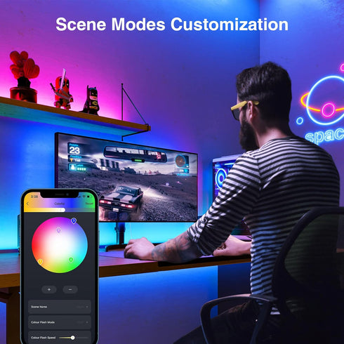 GHome Smart SL1 TV LED Backlight, Smart WiFi Strip Light Compatible with Alexa and Google Home, App Control, Music Sync 16 Million Rgb Red Green B...