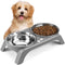 Elevated Cat Bowls - Anti-Vomiting Raised Cat Bowl Stand with 2 Thick Stainless Steel Cat Bowls Non-Slip for Small Medium Indoor Cats & Puppies, D...