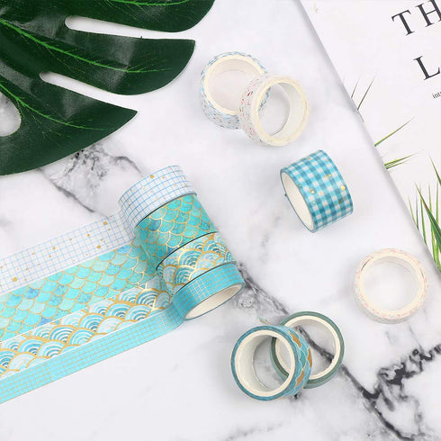 CCINEE 10 Rolls Washi Tape Set,Gold Foil Decorative Masking Tapes for Bullet Journal Planner Scrapbooking Craft Supply...