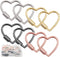 8 PCS Heart Carabiner Clip, Heart Shaped Key Ring, Cute Carabiner Keychain, Small Spring Snap Hooks, Mini Metal Heart Buckle for Keys Craft Diy Pu...