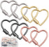 8 PCS Heart Carabiner Clip, Heart Shaped Key Ring, Cute Carabiner Keychain, Small Spring Snap Hooks, Mini Metal Heart Buckle for Keys Craft Diy Pu...