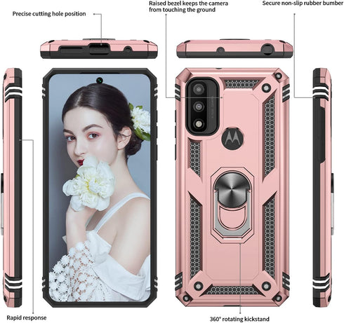 LeYi for Motorola Moto G Play 2023 Phone Case, Moto G Pure/G Power Case 2022 with 2 Pcs Tempered Glass Screen Protector, Military-Grade Protective...