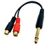 Qaoquda 6.35mm to 2 RCA Cable, Gold Plated 1/4 inch Mono TS Male to 2 Dual RCA Female Plug Y Splitter Adapter Cable - 8 Inch......