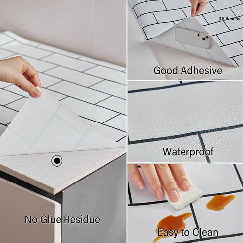 LONGYONG Brick Wallpaper Peel and Stick Countertops Contact Paper Removable Wallpaper Peel and Stick for Kitchen Bedroom Bathroom Cabinets Drawers...