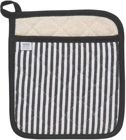 Now Designs by Danica Superior Potholder | Narrow Stripe Black...