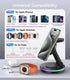 Facbiny 3 in 1 Wireless Charging Station for Multiple Devices, Rotatable & Foldable Magsafe Charger Stand with Night Light & 20W Adapter for iPhon...