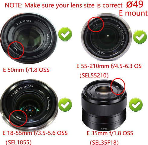 49mm-52mm Step Up Ring 49mm Lens to 52mm Filter (2 Pack), WH1916 Camera Lens Filter Adapter Ring Lens Converter Accessories...