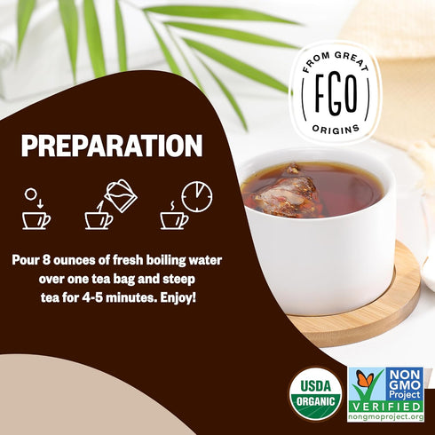 FGO Organic Chai Tea, 100 Count, Eco-Conscious Tea Bags, Resealable Bag, Packaging May Vary (Pack of 1)...