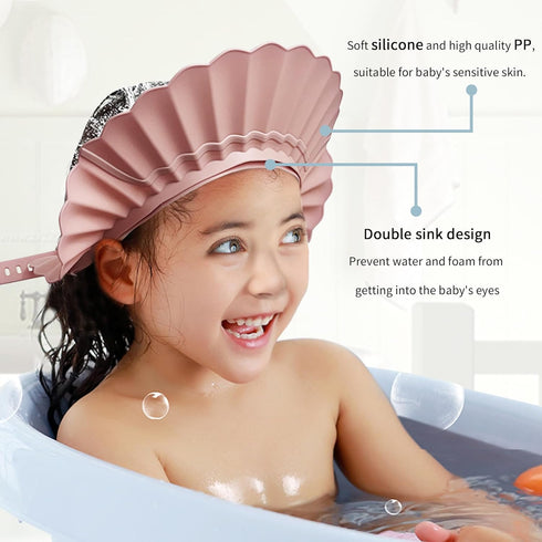 Baby Shower Cap Shower Bathing Protection Hat Safe Shampoo Bath Head Cap Visor for Toddler,Baby, Kids,Children (Pink)...