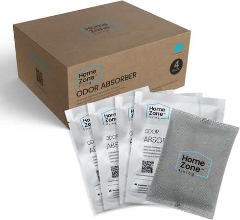 Home Zone Living CleanAura Deodorizing Bamboo Activated Charcoal Filter Bag Set of 4...