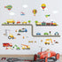 decalmile Construction Transportation Wall Decals Car Truck Plane Boys Wall Stickers Kids Bedroom Baby Nursery Playroom Wall Decor...