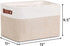 DULLEMELO Collapsible Rectangle Fabric Storage Basket for Organizing Clothes, Toys, Towels, Books, Laundry, Nursery, Dog Toys (White & Khaki)...