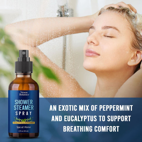 Eucalyptus, Peppermint Shower Steamer Spray 2 fl oz - Aromatherapy Shower Mist for Spa, Made from Pure and Natural Essential Oils, Refreshing Arom...