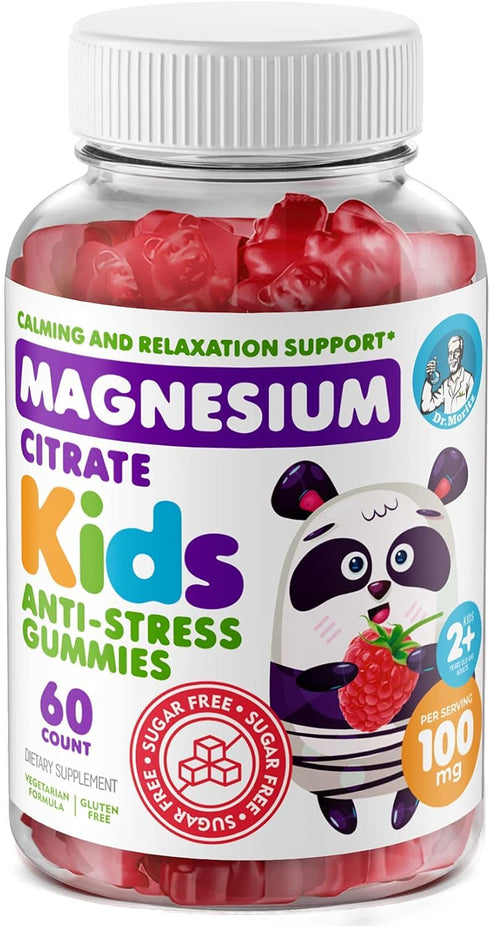 DR. MORITZ Sugar-Free Calm Magnesium Gummies for Kids and Adults - Kids Magnesium Gummies - Magnesium Citrate Gummies (60 Count (Pack of 1), Raspb...