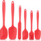 Heat Resistant Silicone Spatulas, Bakeware Set of 6 Non-Stick Ergonomic Cooking Baking Mixing Rubber Spatula Kitchen Utensils, Red...