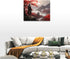 Japanese Bushido Wall Art Red Samurai Pictures Wall Decor Ancient Japan Warrior Canvas Asian Landscape Painting Home Decoration Artwork for Bathro...