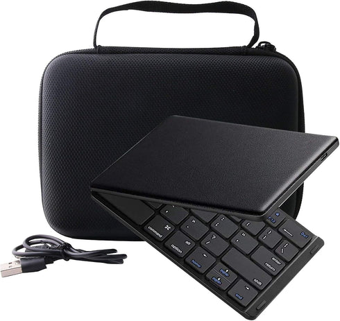 WERJIA Hard Carrying Case for Samsers/iClever BK08 Foldable Bluetooth Keyboard (CASE ONLY) (Black)...