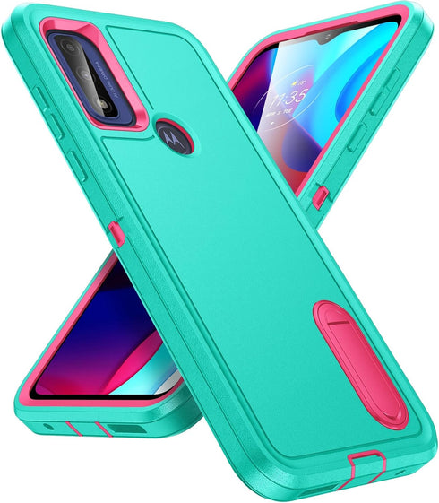 for Moto G Play 2023 Case for G Play 2023 Case with Kickstand Case 3-Layer Military Grade Protective Case Cover Silicone Shockproof for Motorola M...