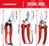 YAMATIC Garden Pruning Shears 3 Pack, 2 Bypass Pruners 1 Pruning Snip, Straight Garden Scissors with Sharp Blade, Heavy Duty Garden Clippers Hand ...