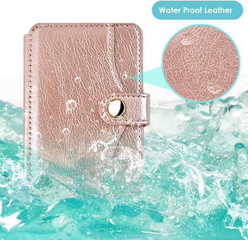 Phone Wallet Stick on,Credit Card Holder for Cell Phone,Leather Minimalist Wallet for Back of Most Smart Phone (Pink)...