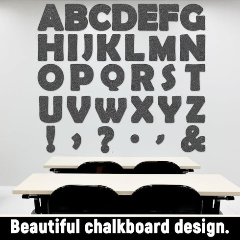 150 PCS Large 7" Font Letters and Punctuation Set Glitter Black Classroom Alphabet Cutout for Bulletin Board Display Home School A Great Helper to...