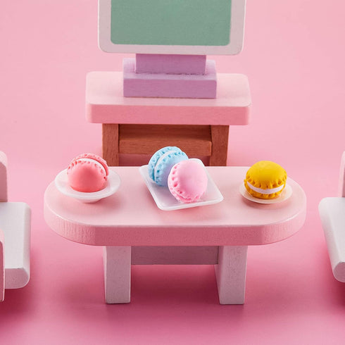Skylety 33 Pieces 1:12 Dollhouse Miniature Decoration Accessory Dollhouse Miniature Kitchen Tableware Plastic Mini Plate Dishes Cups Bowl Set Micr...