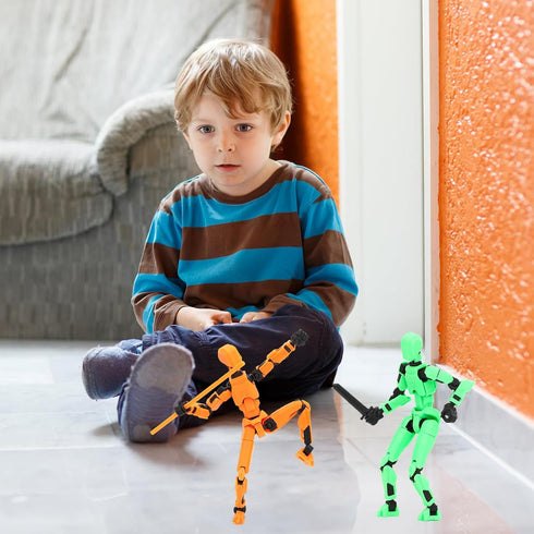 ONEST 2 Pieces T13 Action Figure 3D Printed Robot Action Figures Multi-Jointed Movable Robot Toys Articulated Robot Dummy Action Figures for Game ...