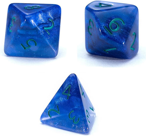Gake Keeper Games & Dice: Sui Generis Dice - Astral Dragon - Indigo - 7 pc Resin Dice Set, Holographic Glitter, 4 Layers, Role Playing Games Acces...