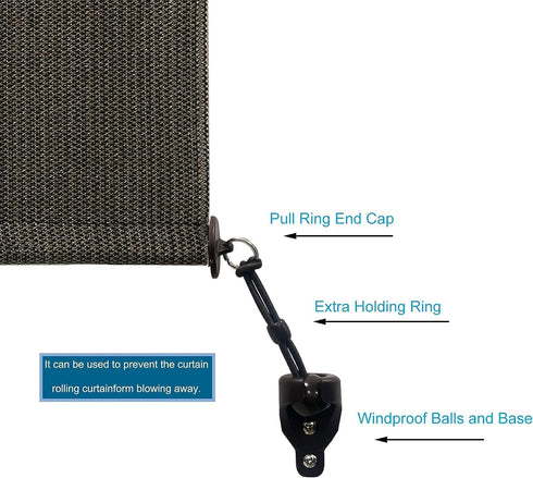 Sunshade Replacement Accessories, Bungee Jumping kit and Cover end, Suitable for Coolaroo External Roller Blinds and Cordless Roller Blinds(1 Set,...