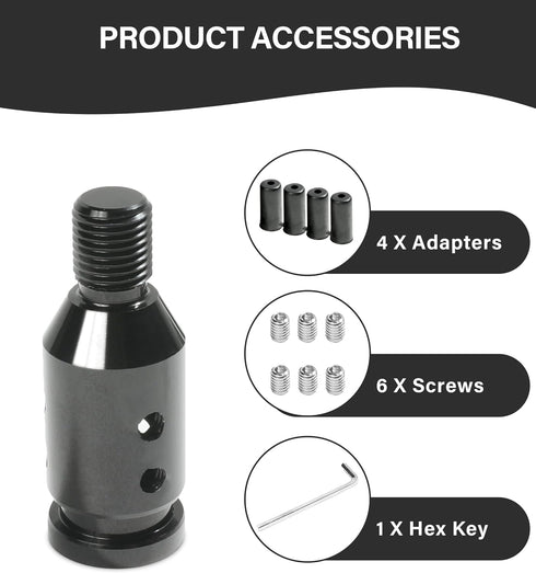 YAKEFLY Universal Gear Shift Connector, Aluminum Automatic Shifter Adapter, Non-Threaded Manual Gear M12x1.25 (Black)...